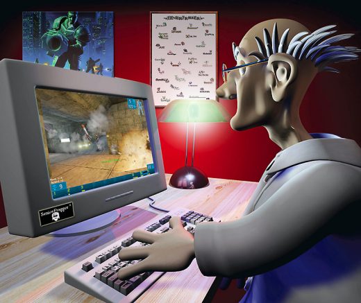 Seniorfragger bei der Arbeit